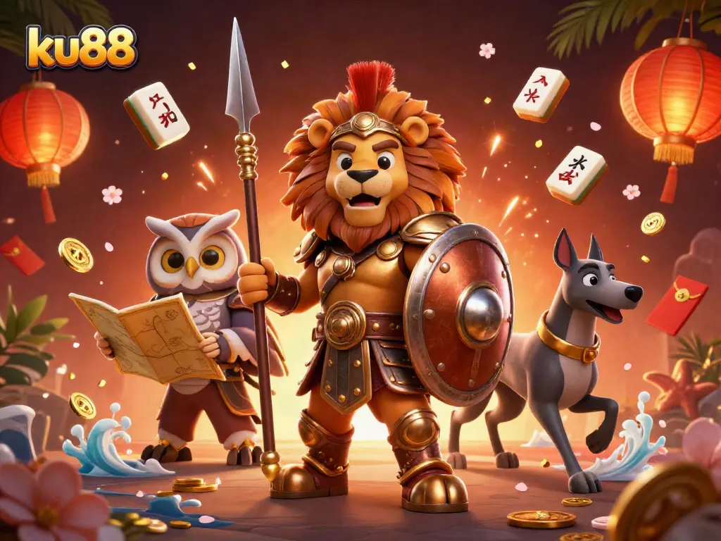 ku88 brings the excitement of a festive casino scene with animated characters and elements