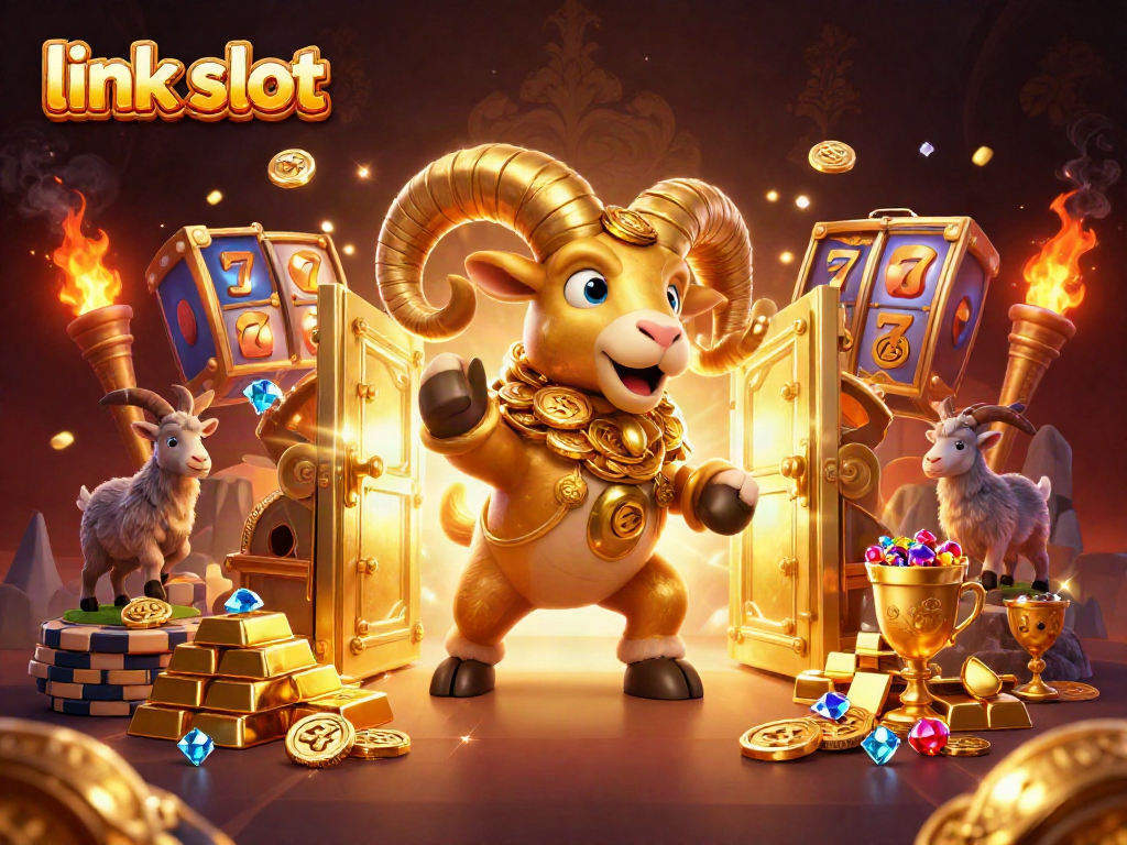 Spin winning jackpots at link slot with immersive casino-themed illustration.